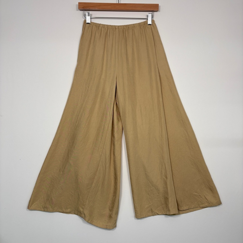 Vince Womens Wide Leg Pants XS Tan Beige Triacetate V749121993 Flowy Trouser